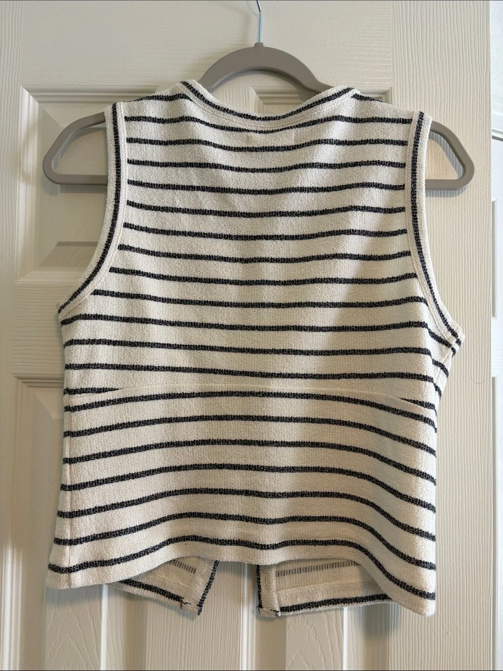 Madewell Cream Sweater with Black Stripe Detail - Picture 3 of 3